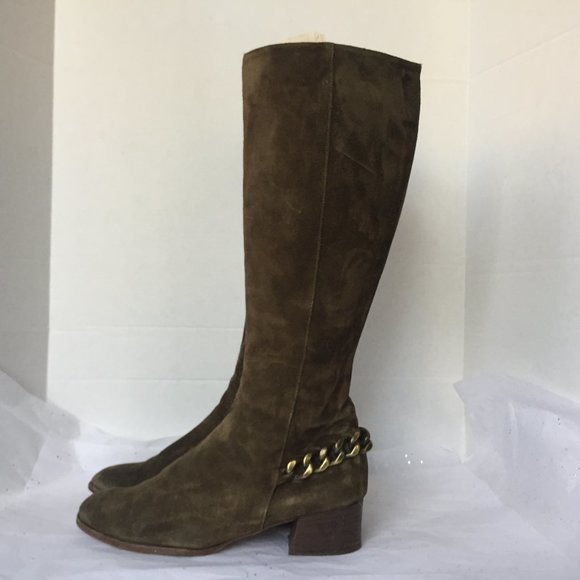 Michael Kors Taupe Suede Ankle Chain Boot!  - 9M - Picture 7 of 12
